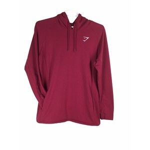 Gymshark Mens Red Long Sleeve Pullover Logo Pocket Hoodie size XL